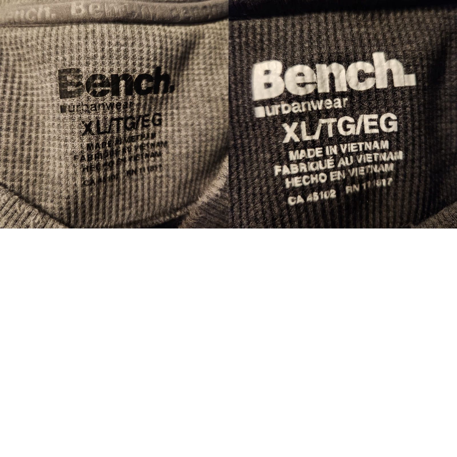 Bench Bench Crew Neck Waffle Knit Thermal Shirt Mens XL Gray Lot Of 2 Size US XL / EU 56 / 4 - 10 Thumbnail