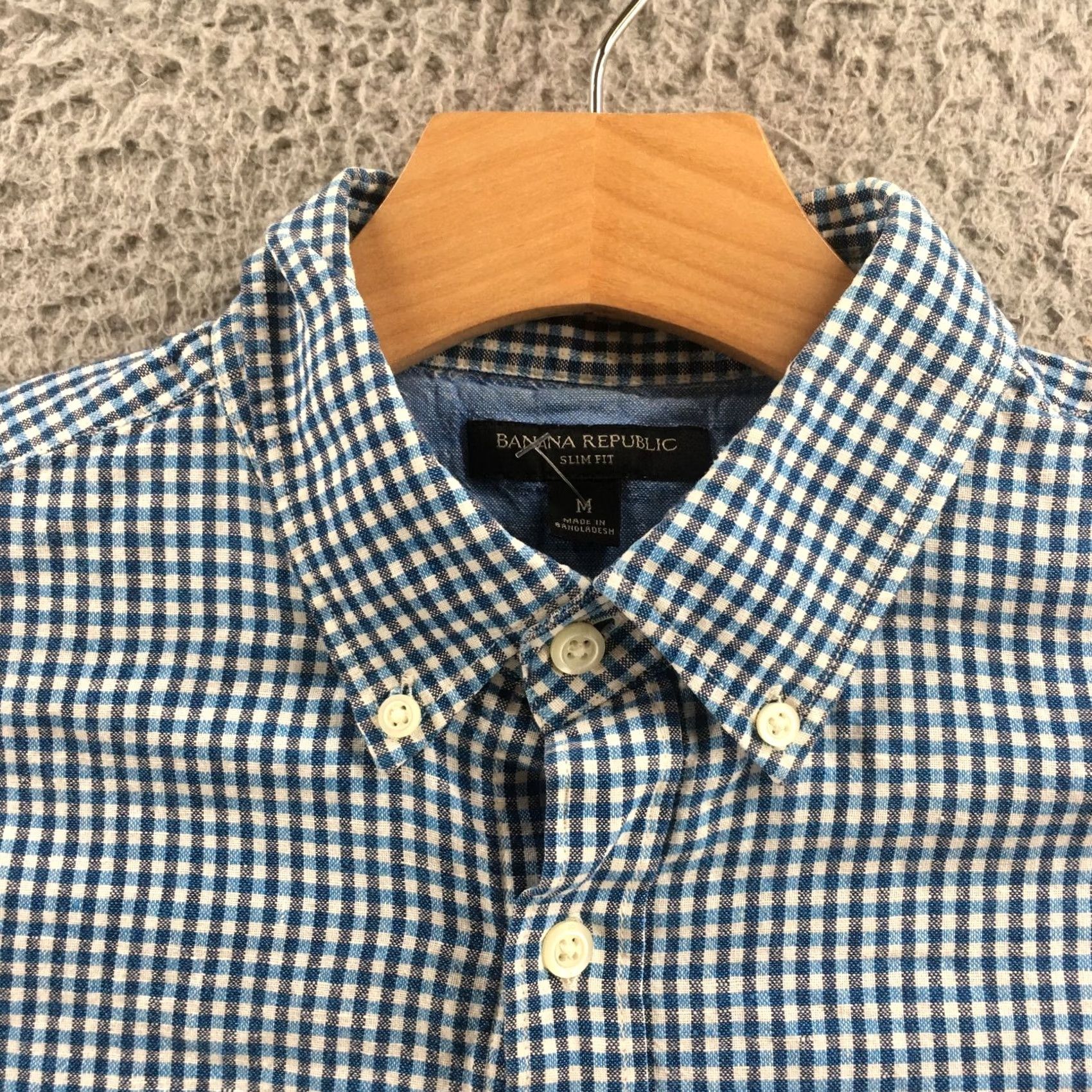Banana Republic Banana Republic Slim Fit Button Down Shirt M Blue Gingham Long Sleeve Collared Mens Size US M / EU 48-50 / 2 - 3 Thumbnail