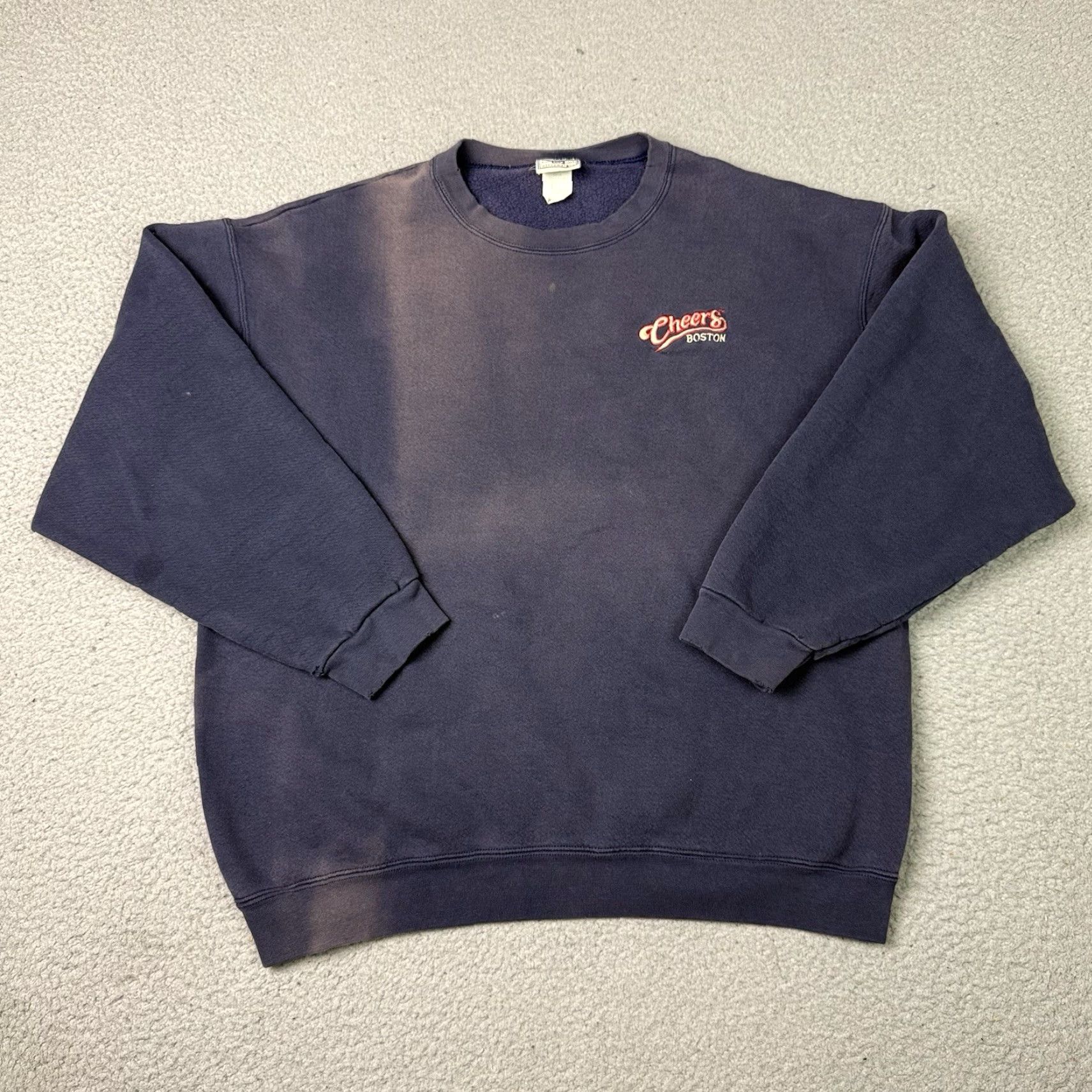 Lee VINTAGE Lee Boston Sweatshirt Mens L Blue 90s USA Heavyweight Ultraweight Fleece Pullover Crew Neck Size US L / EU 52-54 / 3 - 2 Thumbnail