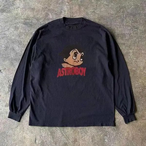 Designer Honoka x Riho Black cartoon print retro long sleeve tee Size US L / EU 52-54 / 3 - 7 Thumbnail