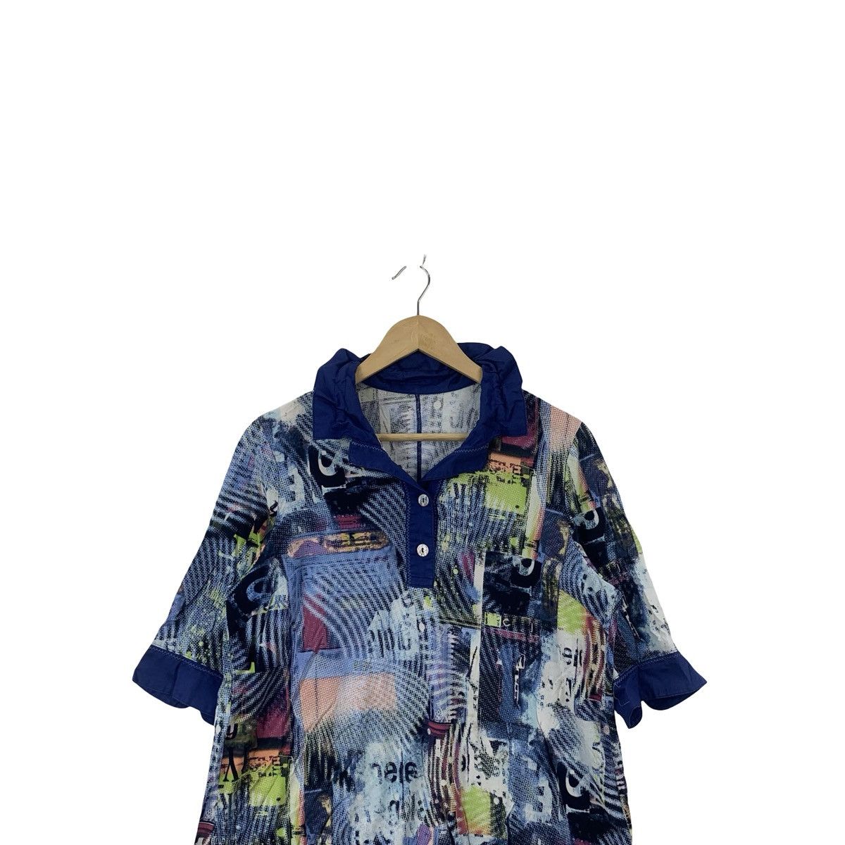 Vintage Vintage LEONARDI ITALY Abstract Print Mesh Collared Size US M / EU 48-50 / 2 - 2 Thumbnail