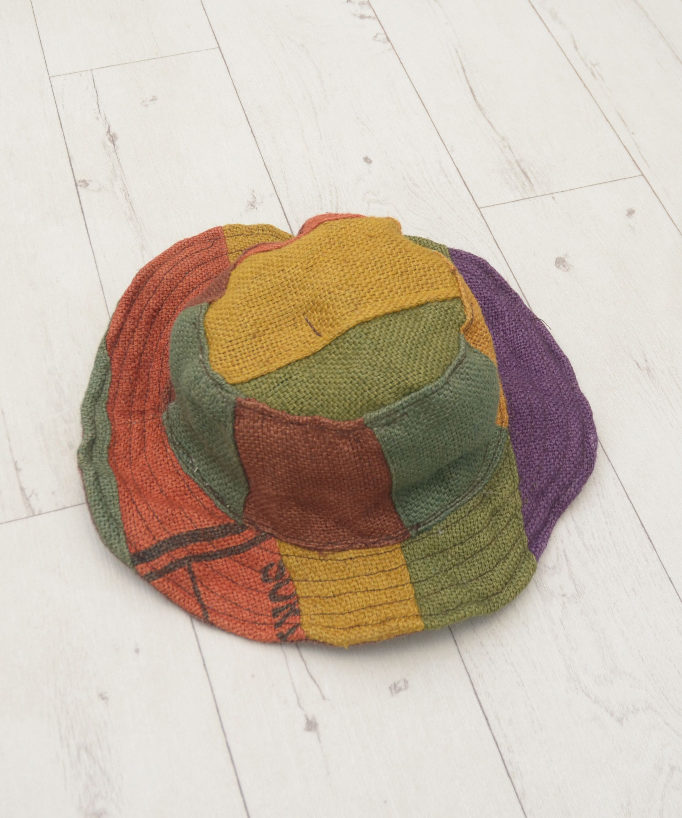 Handmade × Vintage Unisex Handcrafted Patchwork Bucket Hat Fishman Hemp Size ONE SIZE - 5 Thumbnail