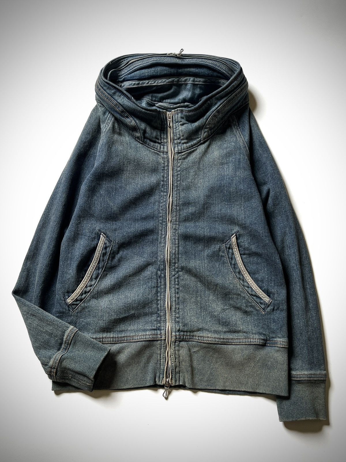 Japanese Brand G.O.A Apocalypse Mud Wash Selvedge Bono Hooded Denim Jacket Size US S / EU 44-46 / 1 - 2 Thumbnail