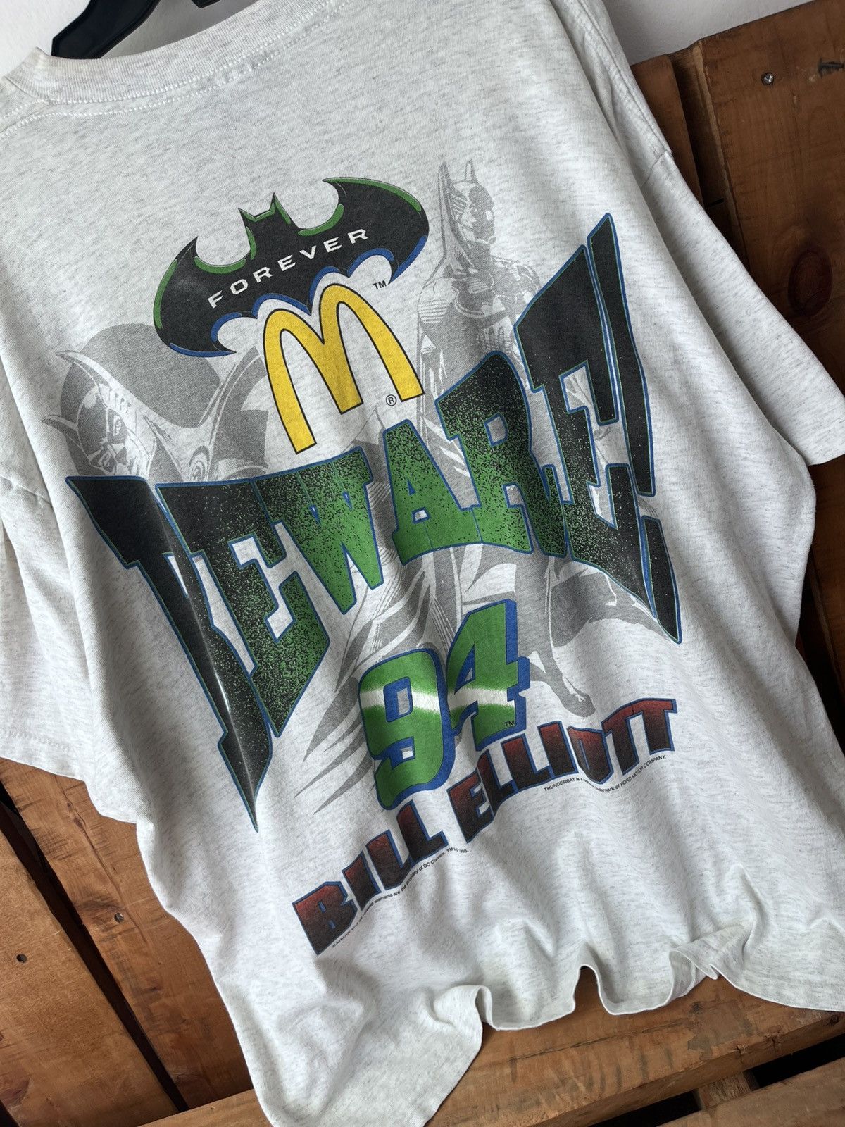 NASCAR Vintage 1995 Nascar Bill Elliott x Batman t shirt Size US XXL / EU 58 / 5 - 7 Thumbnail