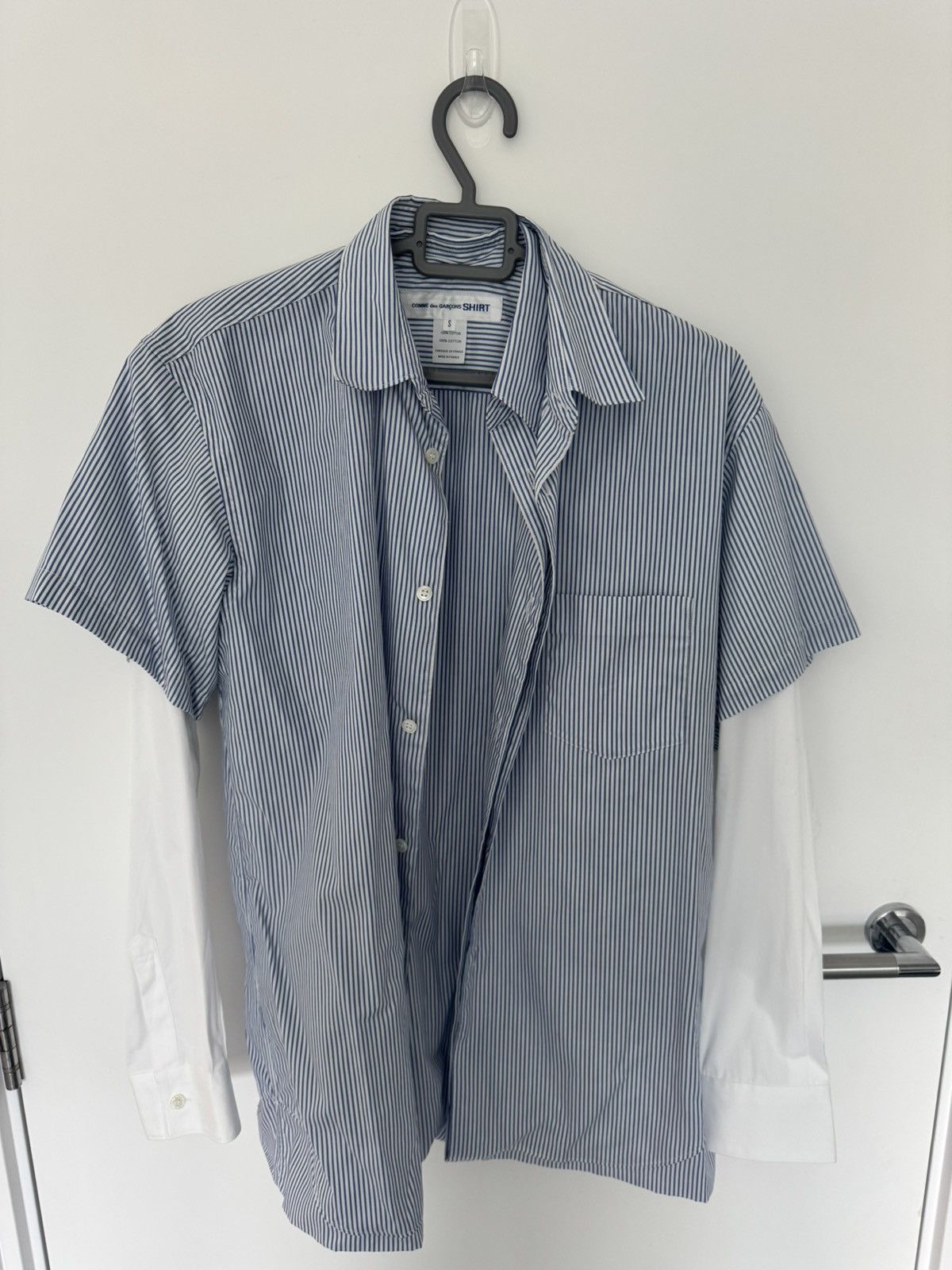 Comme des Garcons SHIRT CDG Shirt Double Layered Stripe Shirt Size US S / EU 44-46 / 1 - 1 Thumbnail