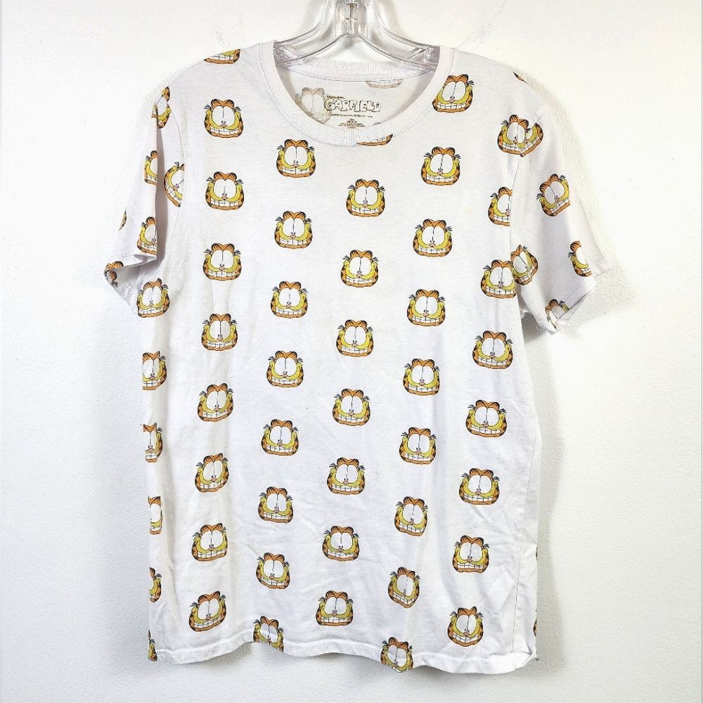 Other Garfield White T-Shirt Cartoon Printed Head Garfield Size US M / EU 48-50 / 2 - 1 Thumbnail
