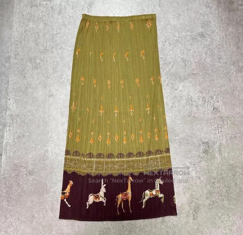Issey Miyake Issey Miyake size:5 Color-blocked Midi Skirt Size 23" - 1 Thumbnail