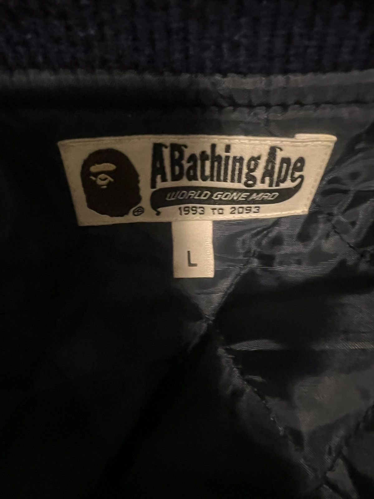 Bape BAPE SHARK FACE LEATHER/WOOL JACKET Size US L / EU 52-54 / 3 - 5 Thumbnail