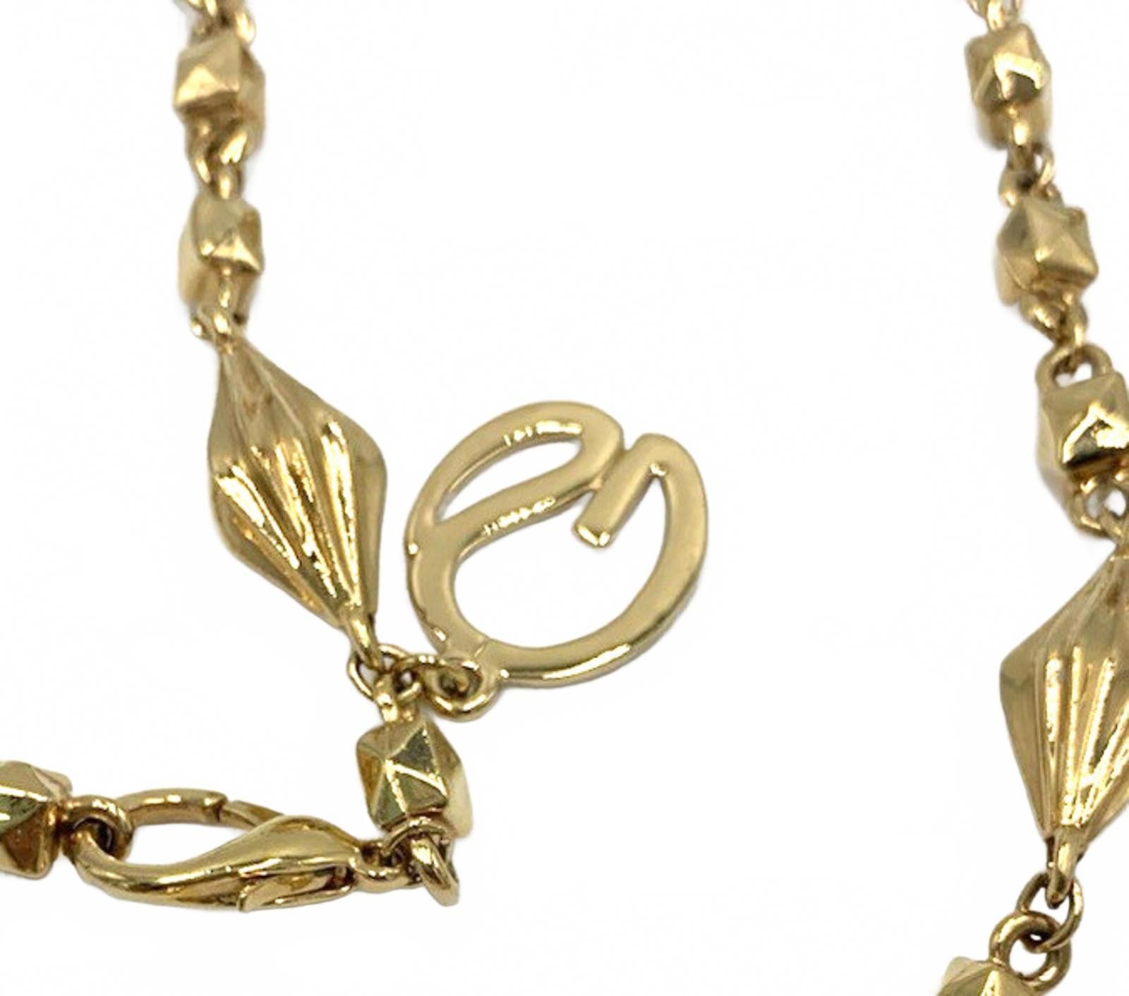 Other St John Designer Faceted Goldtone Diamond Stud Link Necklace Size ONE SIZE - 4 Thumbnail