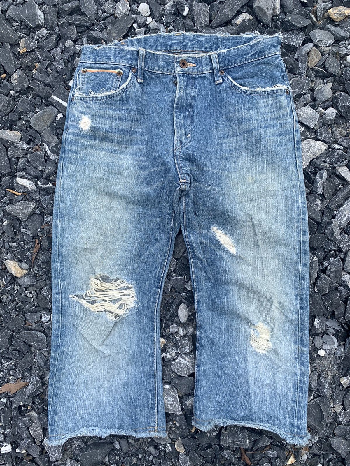 Kapital EDWIN 505s SELVEDGE RUSTY DISTRESSED SHORT DENIM Size US 32 / EU 48 - 1 Thumbnail
