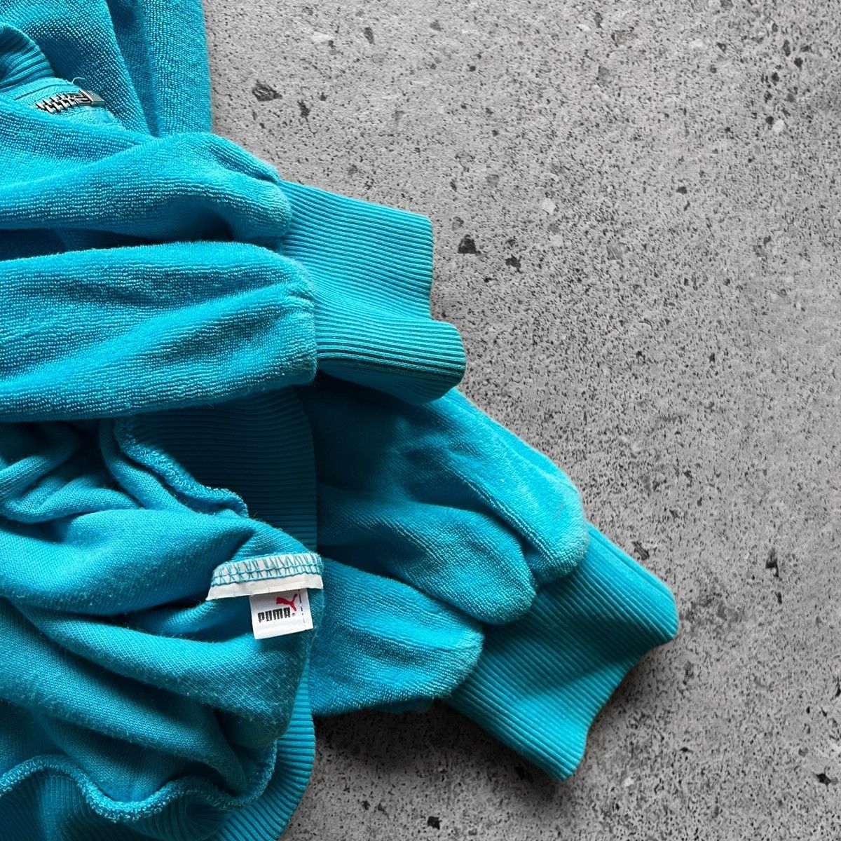 Puma × Vintage Puma Womens Vintage Full Zip Blue Hoodie Velvet Pockets Logo Size M / US 6-8 / IT 42-44 - 6 Thumbnail