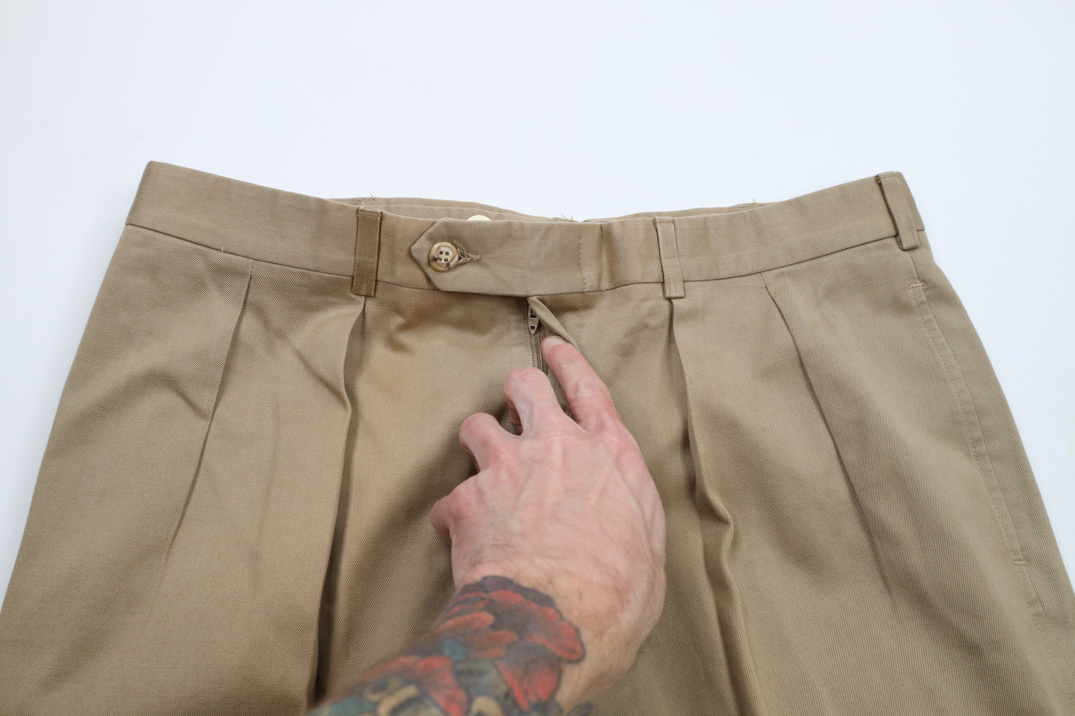 Lands' End × Vintage Vintage 70s Lands End Cuffed Wide Leg Chino Pants USA Size US 36 / EU 52 - 9 Thumbnail