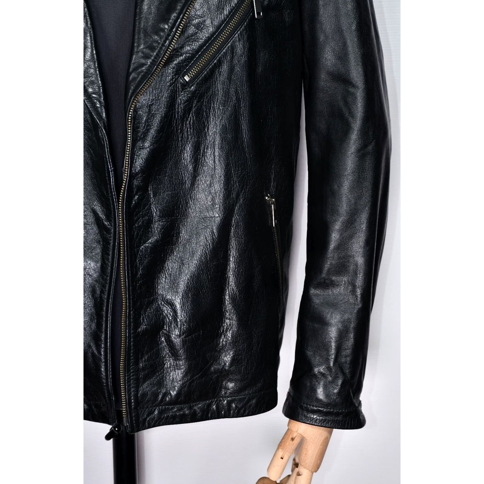 Levi's Levi's Black Biker Real Leather Jacket Mens L Size US L / EU 52-54 / 3 - 4 Thumbnail