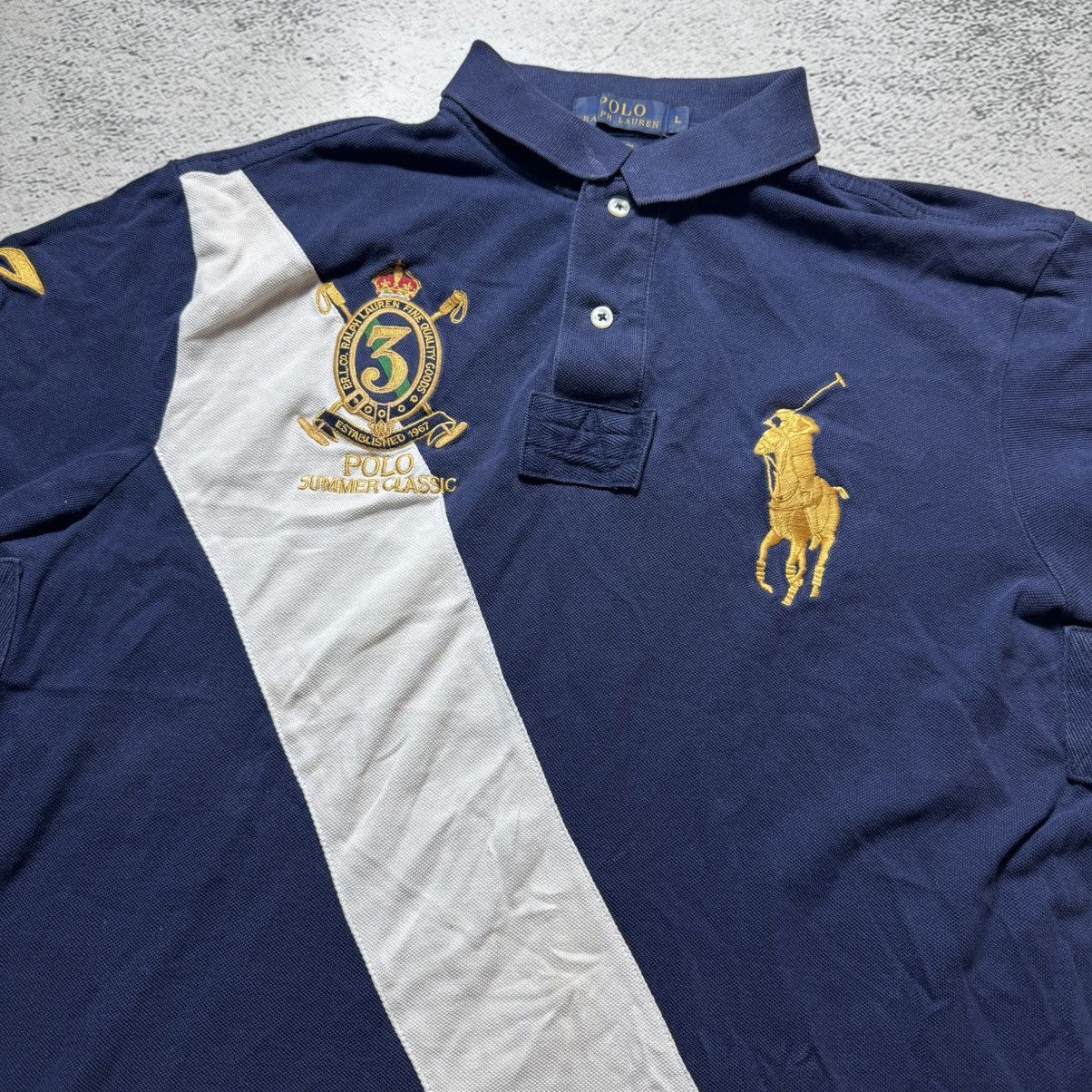Polo Ralph Lauren × RRL Ralph Lauren × Ralph Lauren Vintage 90s Polo Ralph Lauren Big Logo Spell Out Shirt Size US L / EU 52-54 / 3 - 4 Thumbnail