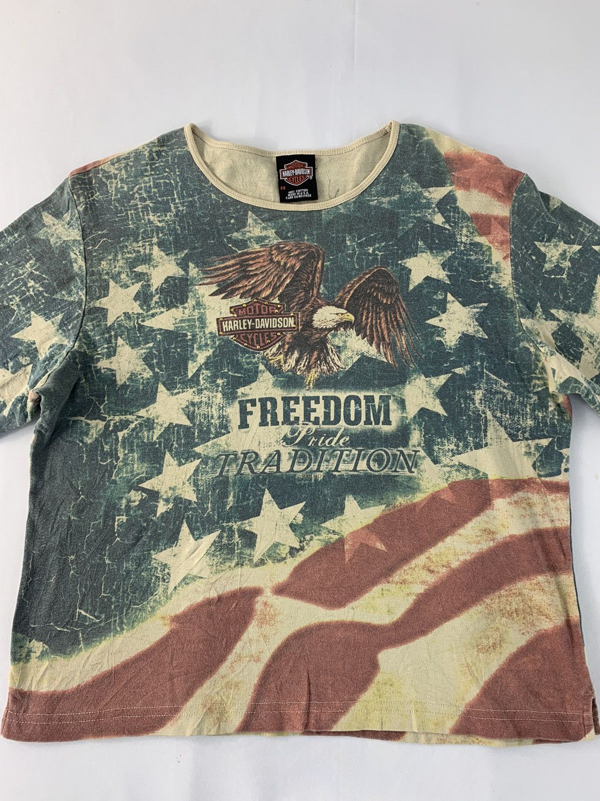 Harley Davidson × Vintage Harley Davidson Freedom Pride Tradition US Flag Printed Tee Size M / US 6-8 / IT 42-44 - 3 Thumbnail