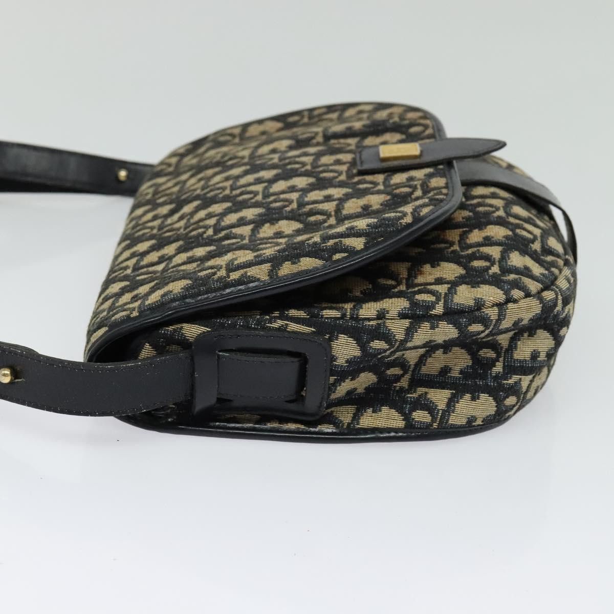 Dior DIOR Trotter Canvas Shoulder Bag Navy Gold Size ONE SIZE - 3 Thumbnail