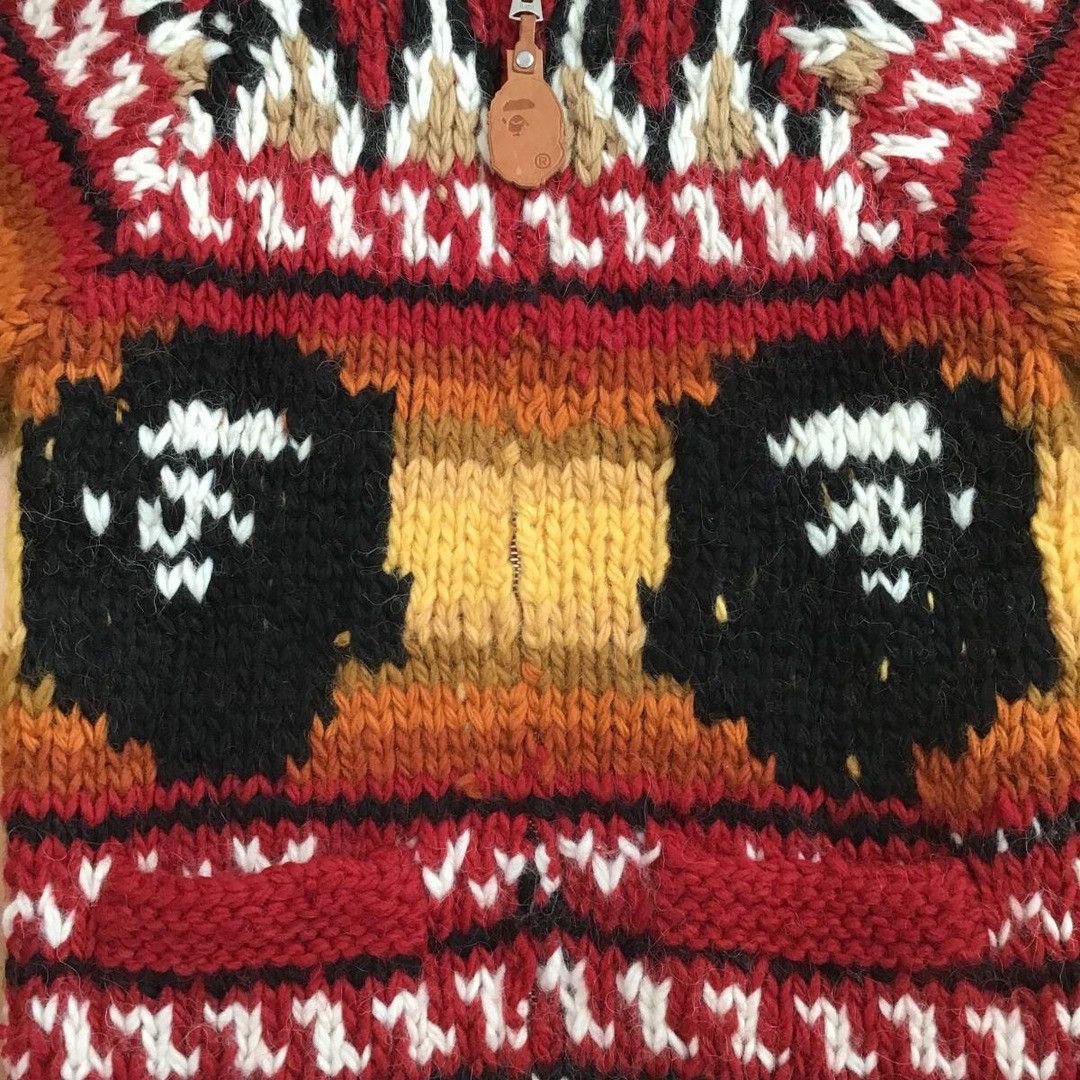 Bape BAPE APE HEAD Cowichan knit cardigan a bathing ape NIGO Size US M / EU 48-50 / 2 - 2 Thumbnail