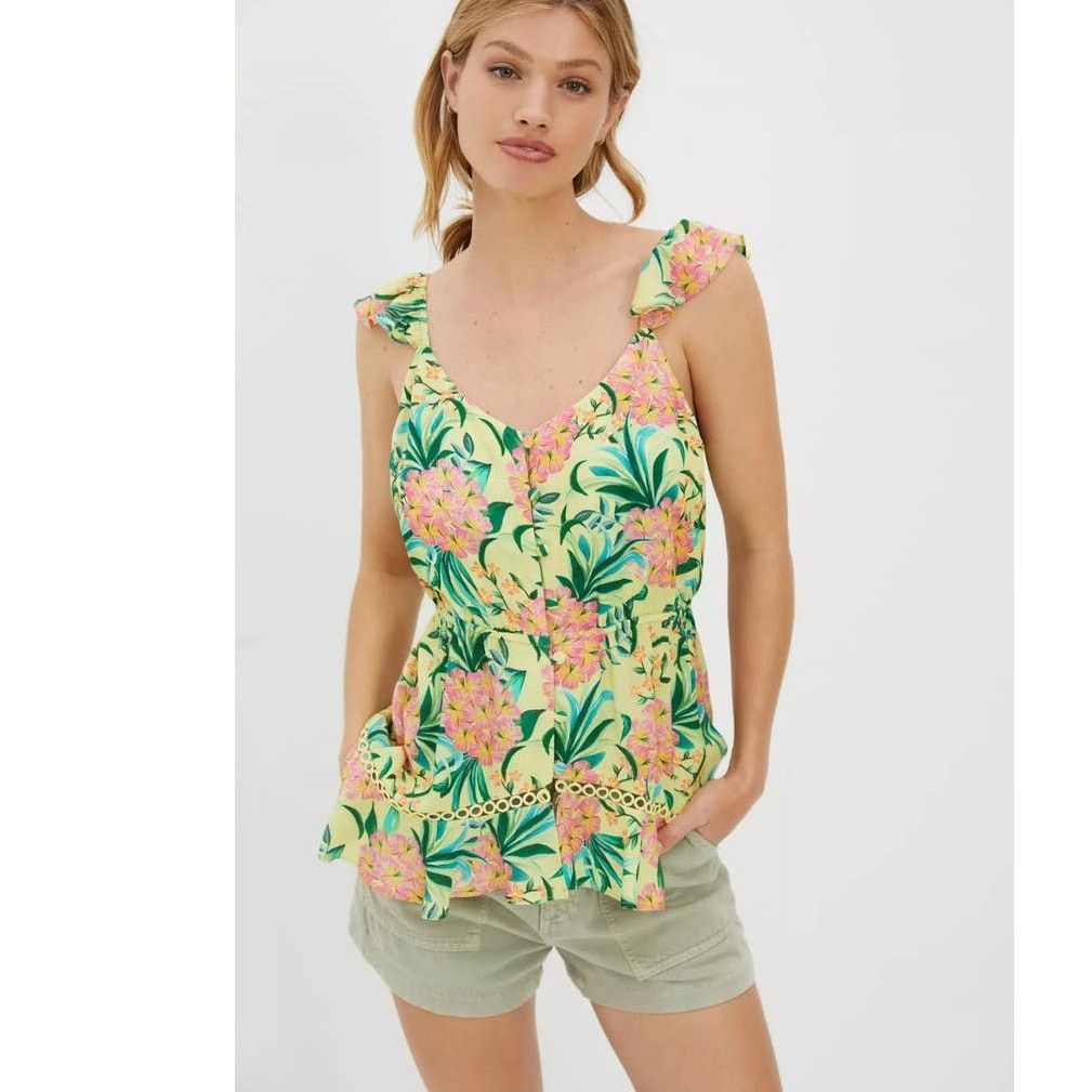 Anthropologie New Anthropologie Farm Rio Ruffled Floral Tank $138 SMALL Size S / US 4 / IT 40 - 1 Thumbnail