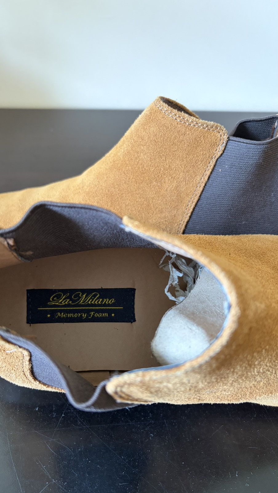 La Milano La Milano Suede Chelsea Boots – Tan – Size 10 Size US 10 / EU 43 - 6 Thumbnail