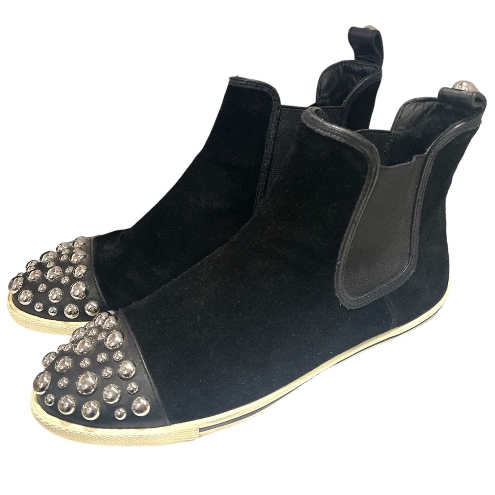 Marc Jacobs MARC JACOBS Men’s Studded Cap Black Suede High-Top Sneakers Size US 5.5 / EU 38 - 1 Thumbnail