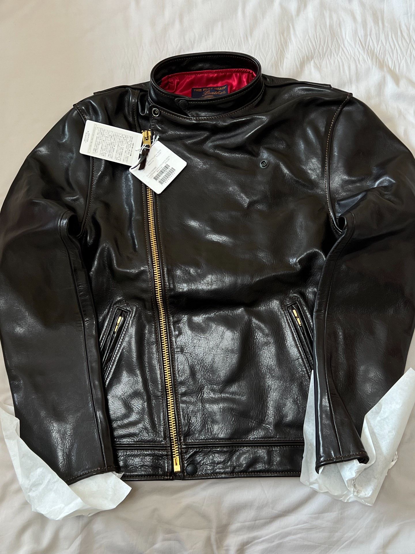 The Flat Head The Flat Head Stand Collar Horsehide Jacket Size US XXS / EU 40 - 1 Thumbnail