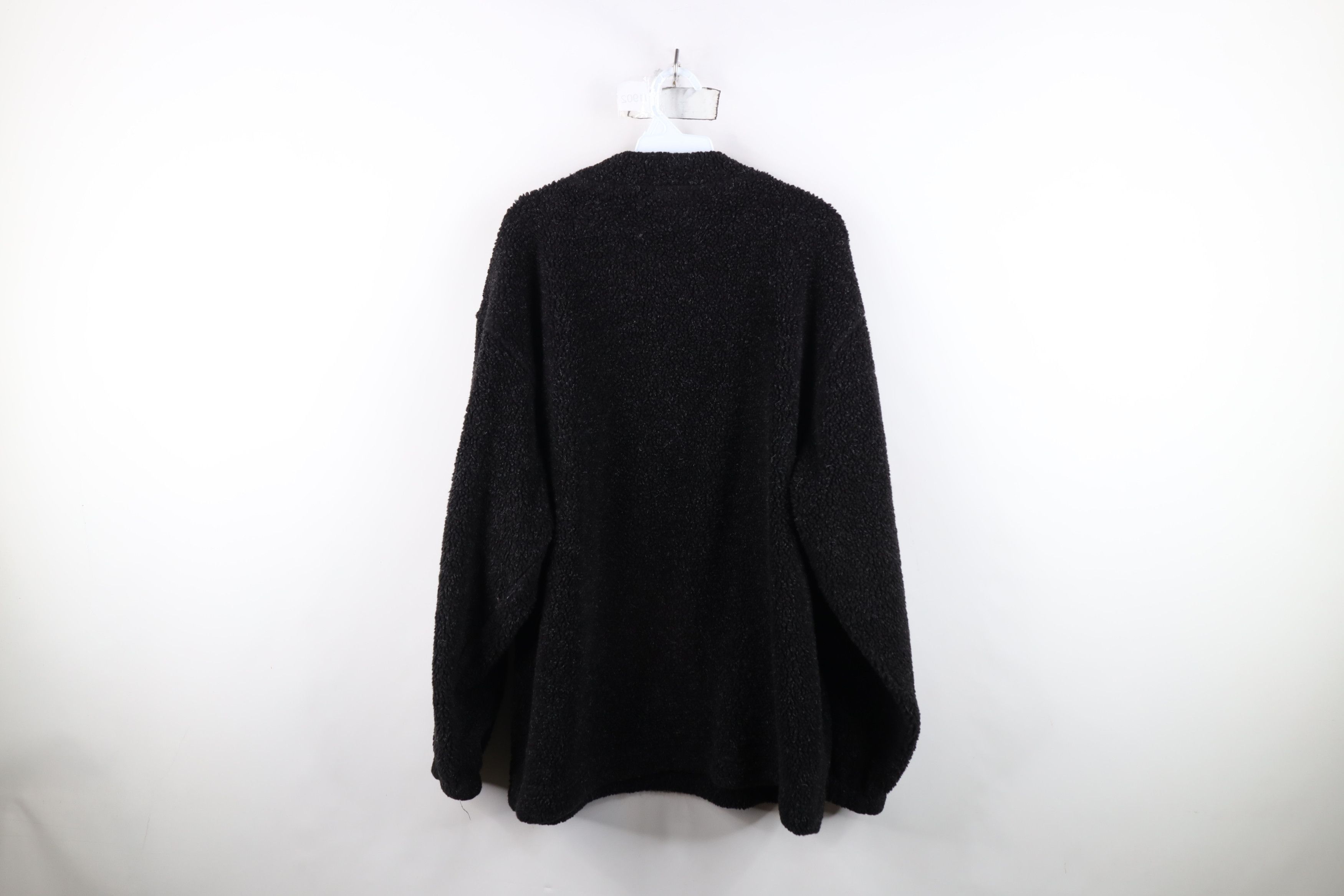 Vintage Vintage 90s Streetwear Deep Pile Fleece Chunky Sweater Black Size US XXL / EU 58 / 5 - 9 Thumbnail