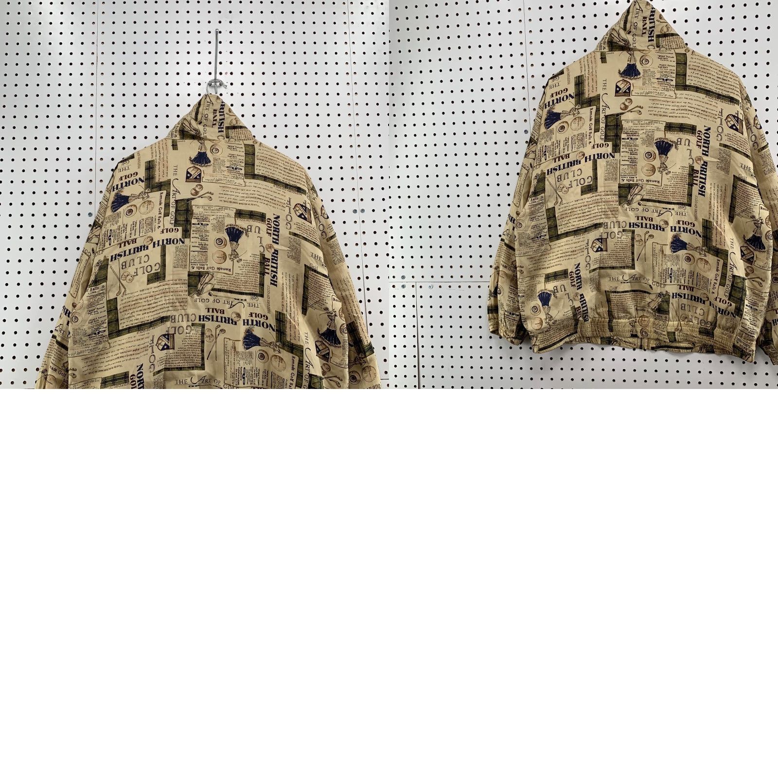 Vintage Vintage EVR 100% Silk Jacket Full Zip Golf AOP Graphic Large Brown 24X28 Mens Size US L / EU 52-54 / 3 - 10 Thumbnail