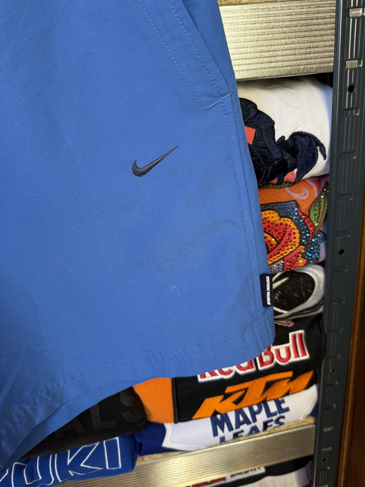 Japanese Brand Nike Vintage Shorts Swoosh Drill Japanese Baggy Wide Y2K Size US 34 / EU 50 - 3 Thumbnail