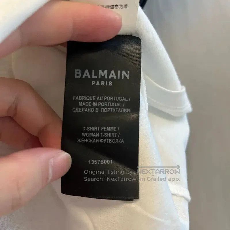 Balmain Balmain White Cotton Women's T-Shirt . Size XS / US 0-2 / IT 36-38 - 4 Thumbnail