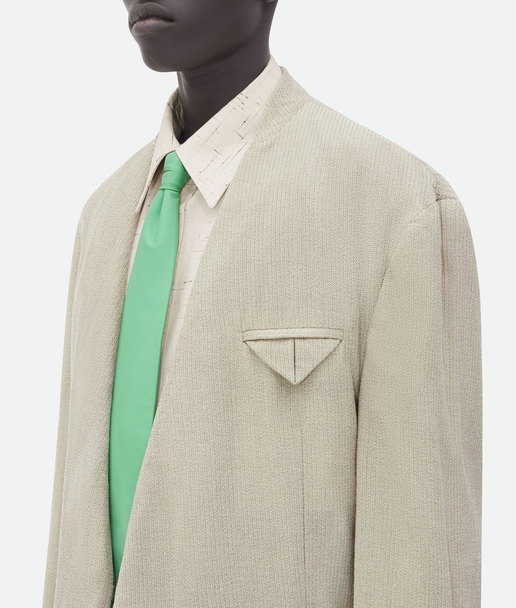 Bottega Veneta o1loc1c0825 768706 Mouline Wool Silk Jacket in Cream Size US M / EU 48-50 / 2 - 5 Thumbnail
