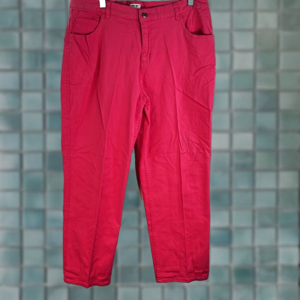 Cherokee VINTAGE Cherokee Jeans Womens 18 Pink 36X31 Straight Stretch 5-Pocket Logo Zipper Button VTG Y2K Denim Shapewear? Size 40" / US 18 - 1 Thumbnail