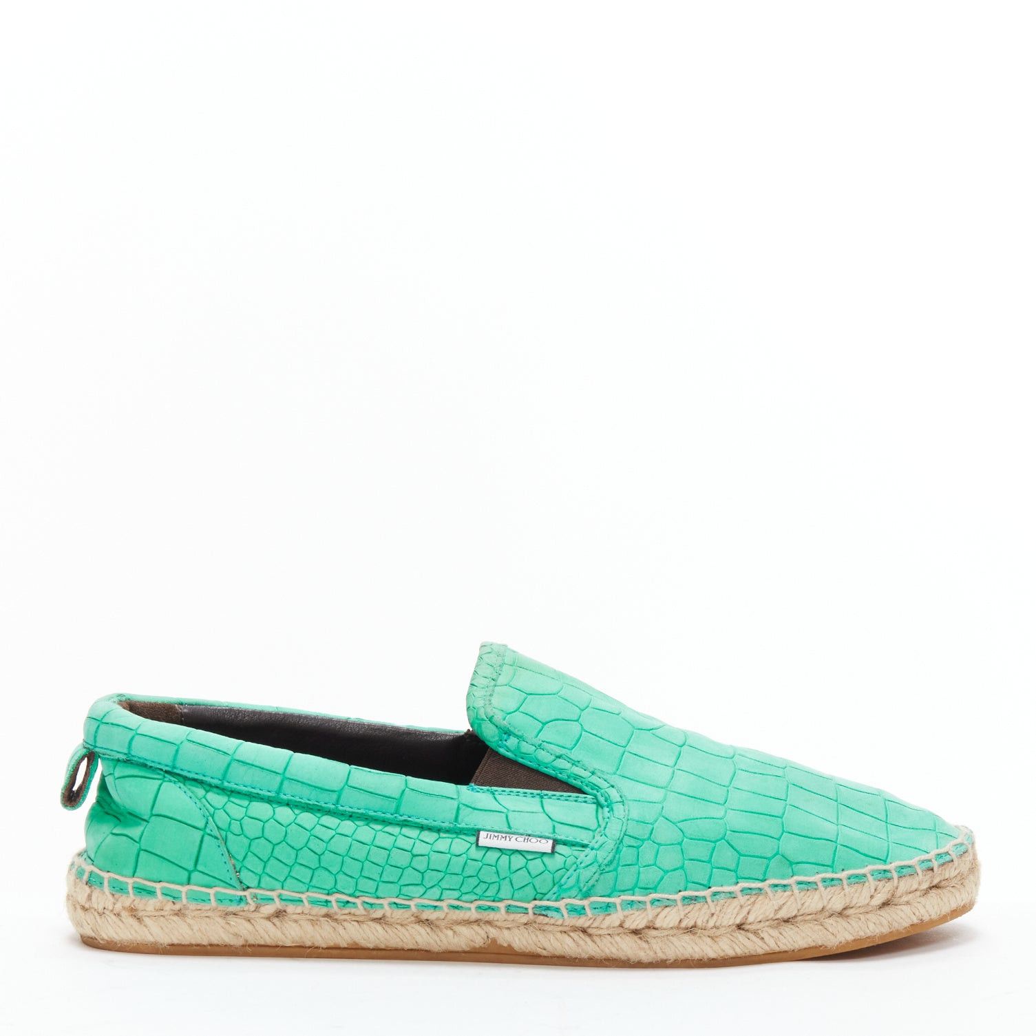 Jimmy Choo JIMMY CHOO Vlad mint green embossed scaled leather espadrilles EU42 Size US 9 / EU 42 - 1 Thumbnail
