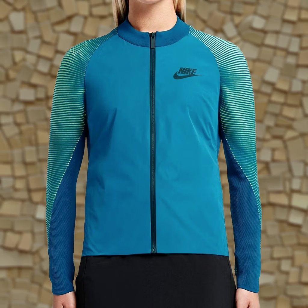 Nike Nike Womens Jacket Blue Medium Hooded Zipped Pockets Track Jacket Short Description 828292 351 Size M / US 6-8 / IT 42-44 - 1 Thumbnail