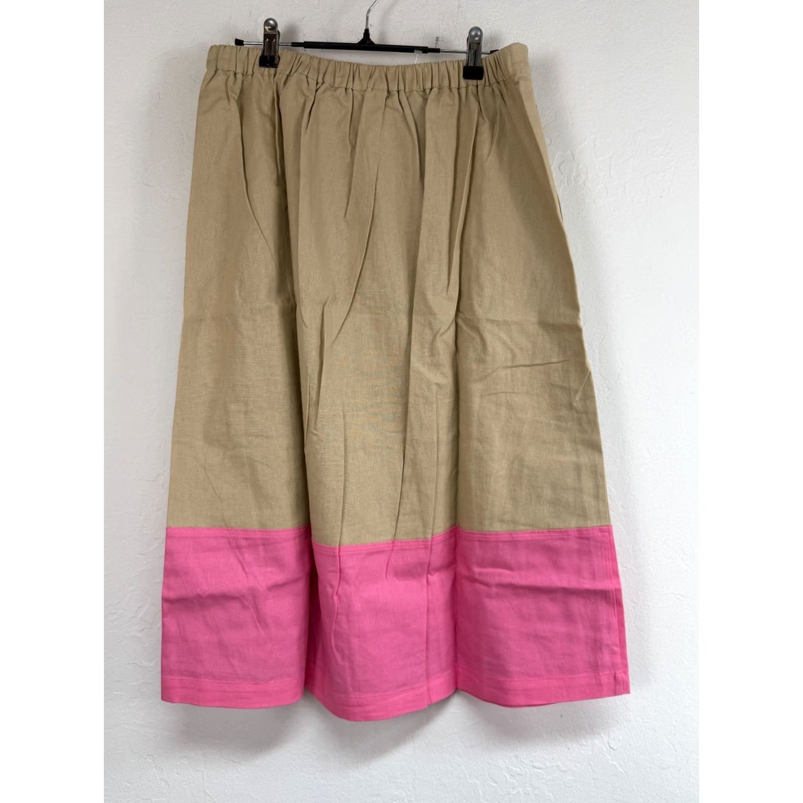J.Crew J.CREW Colorblock Midi Skirt A-Line Button-Front Tan Pink Womens M Size 32" / US 10 / IT 46 - 3 Thumbnail