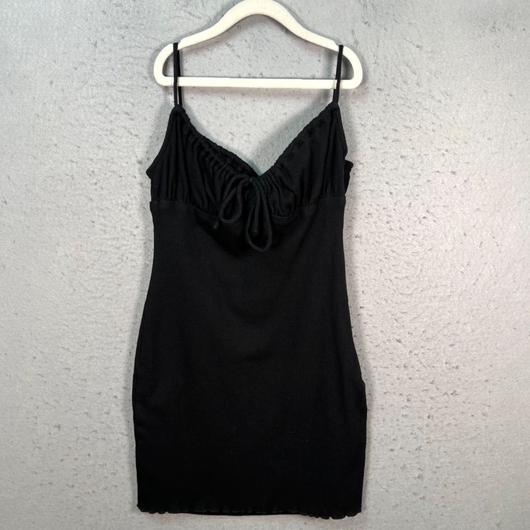 PRINCESS POLLY Princess Polly Womens 6 Black Mini Dress Sleeveless Adjustable Straps Front Tie Party Cocktail Short Dress Womens Medium (6) Black Mini Dress Size M / US 6-8 / IT 42-44 - 2 Thumbnail