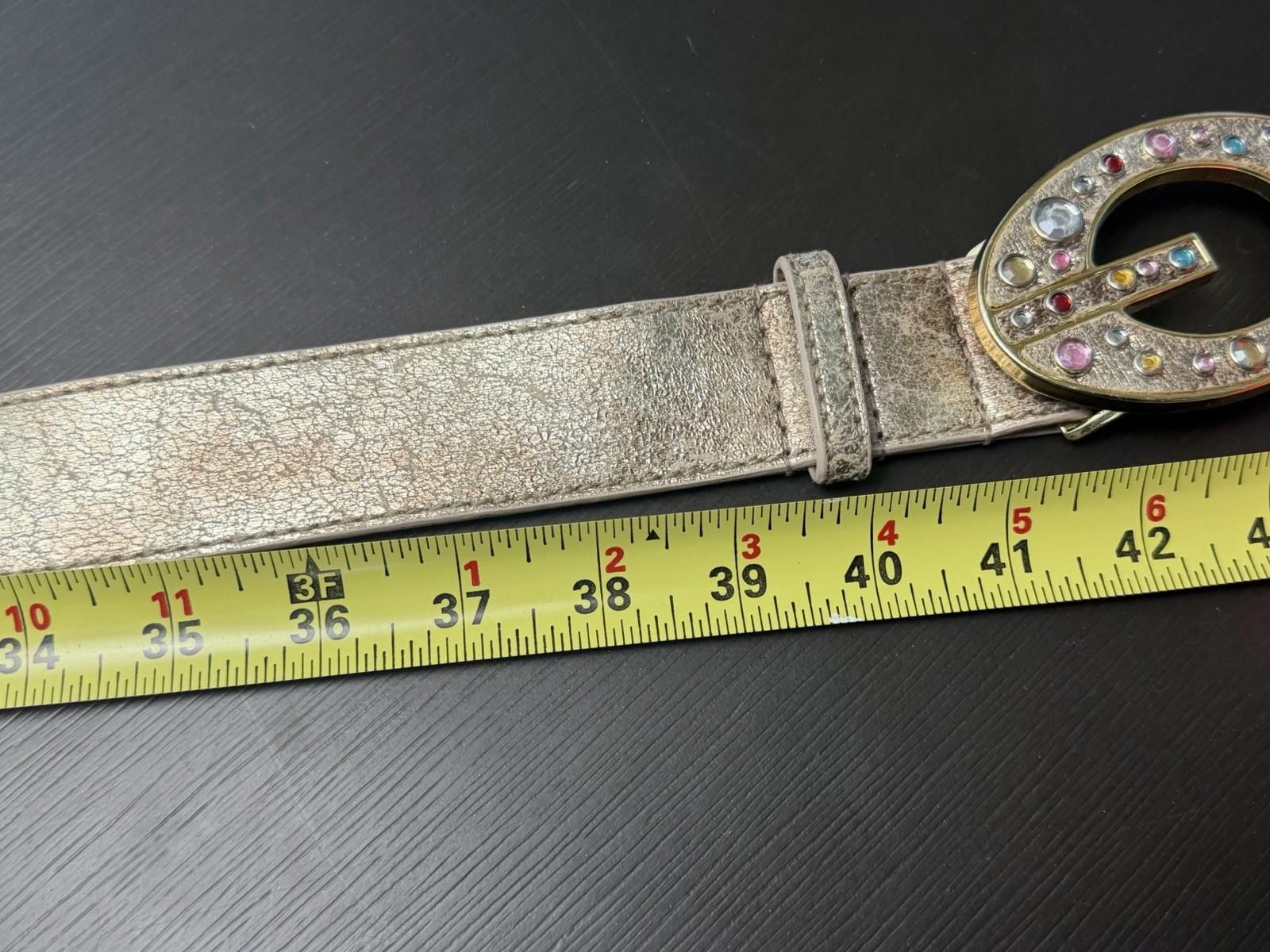 Guess GUESS Genuine Leather Belt Large Gold G Logo Multicolor Y2K Size ONE SIZE - 11 Thumbnail