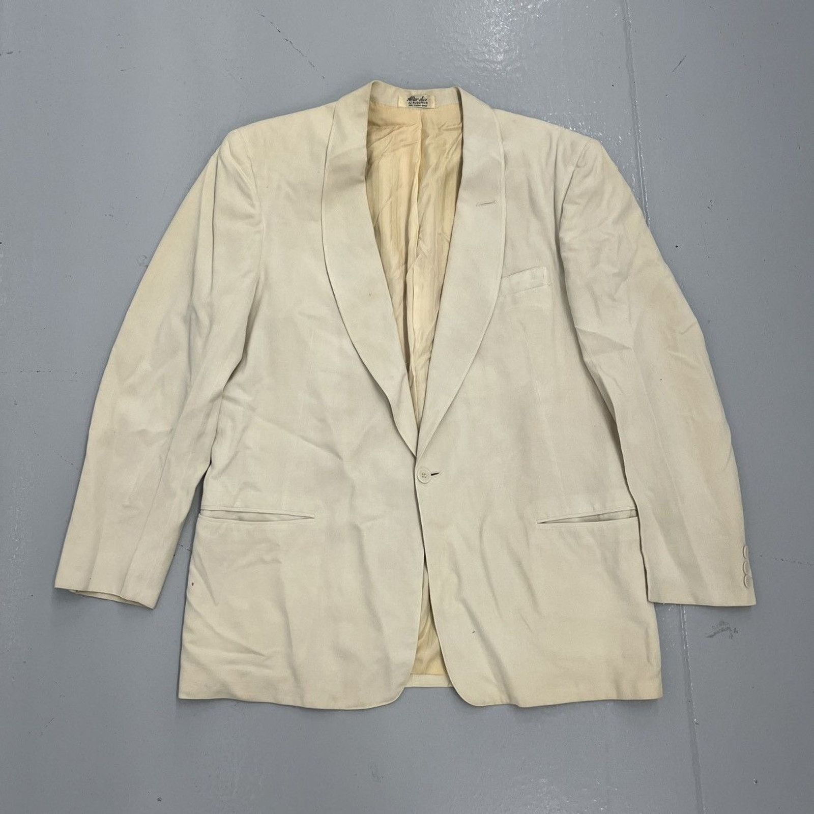 Vintage 40s After Six Rudofker Cream Cotton Linen Jacket