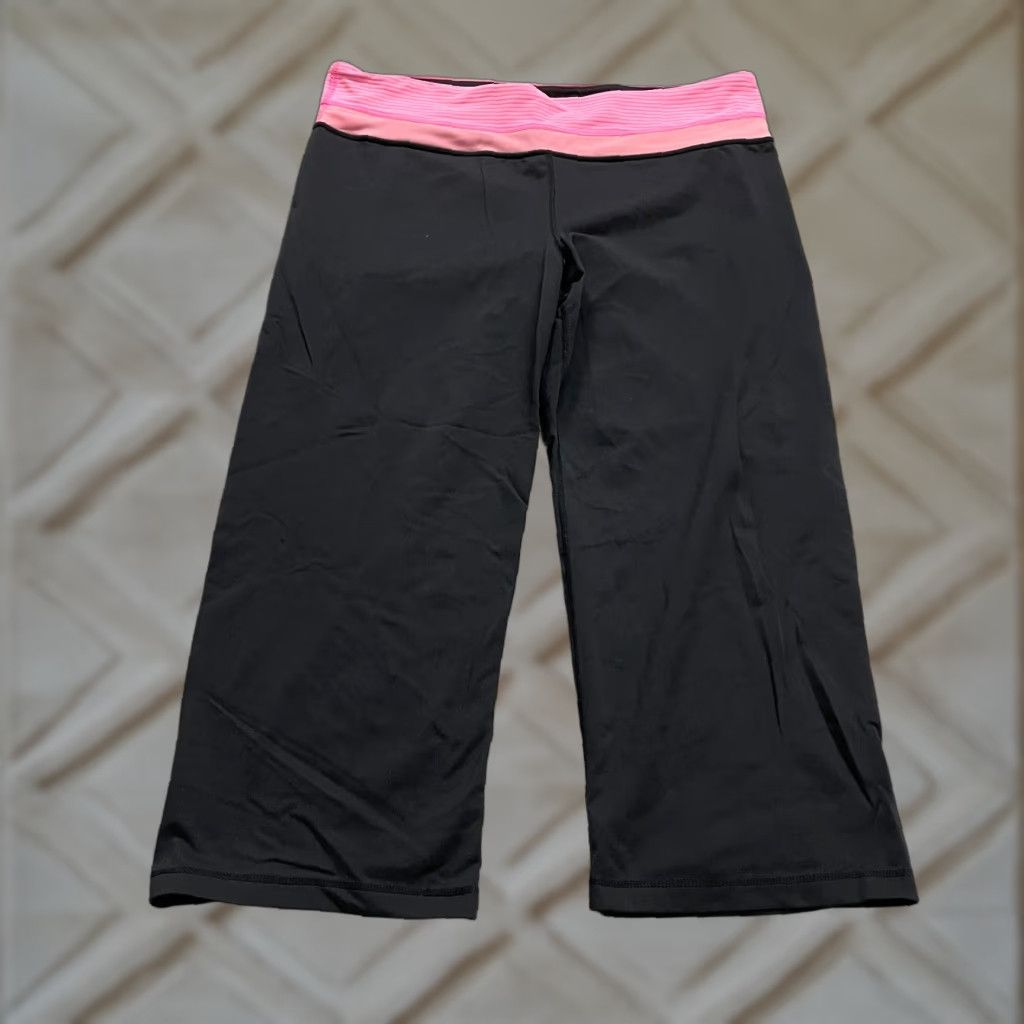Vintage Unbranded Black Cropped Capri Pants Women's L Athletic 34x22 Easy Care Lightweight Stretch Full-Body Comfort pants Size 36" / US 14 / IT 50 - 1 Thumbnail