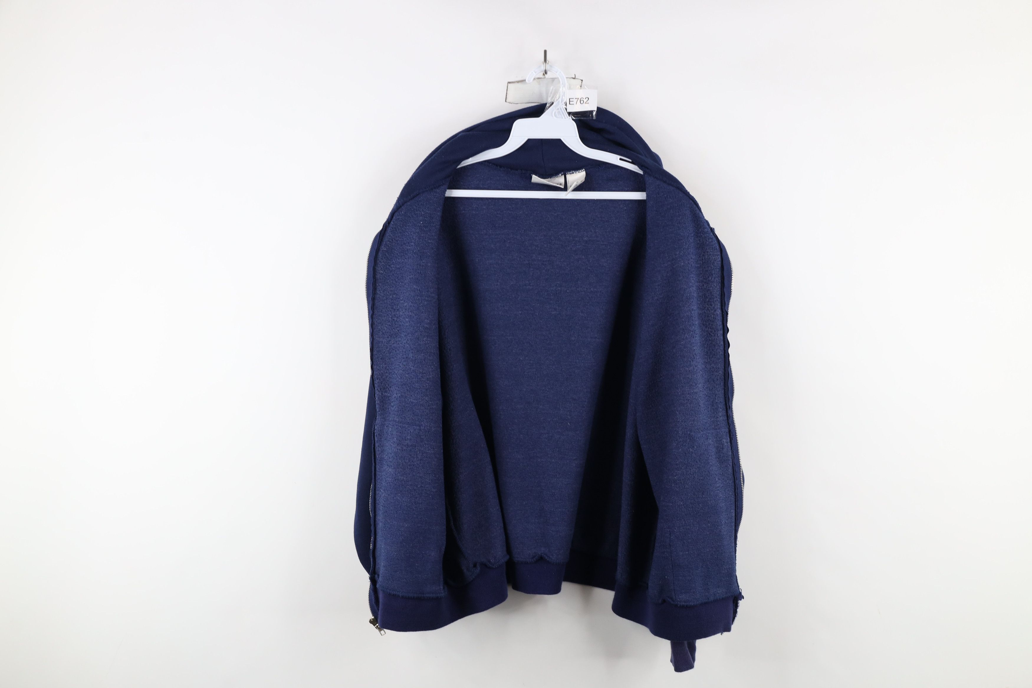 Vintage Vintage 80s 90s Streetwear Blank Full Zip Hoodie Sweatshirt Size US L / EU 52-54 / 3 - 10 Thumbnail