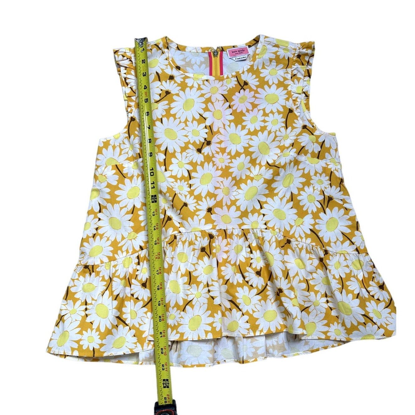 Kate Spade Kate Spade Kate Daisy Flounce Top size 2 Golden Rod Size XS / US 0-2 / IT 36-38 - 8 Thumbnail