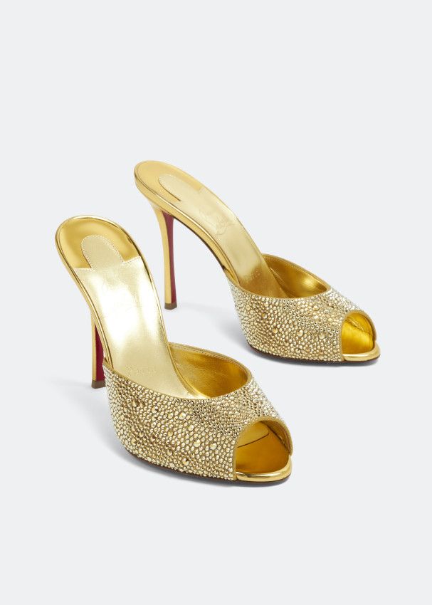 Christian Louboutin o1s1wg110924 Me Dolly Strass Heeled in Golden Size US 6 / IT 36 - 4 Thumbnail