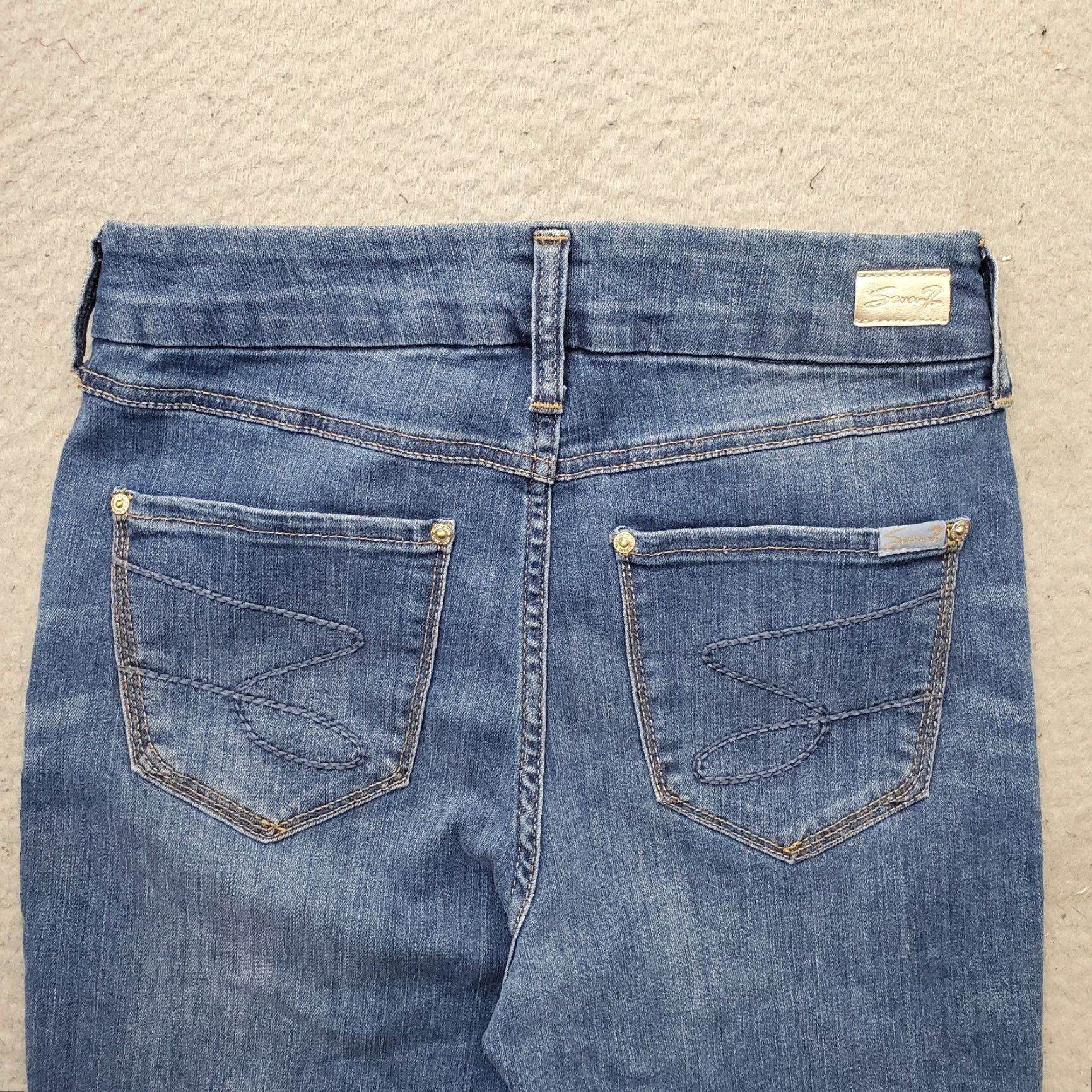 Vintage Seven7 Jeans Womens Size 6 Blue Faded Denim Medium Wash Casual 5 Pocket Skinny Leg Jeans Size 28" / US 6 / IT 42 - 3 Thumbnail