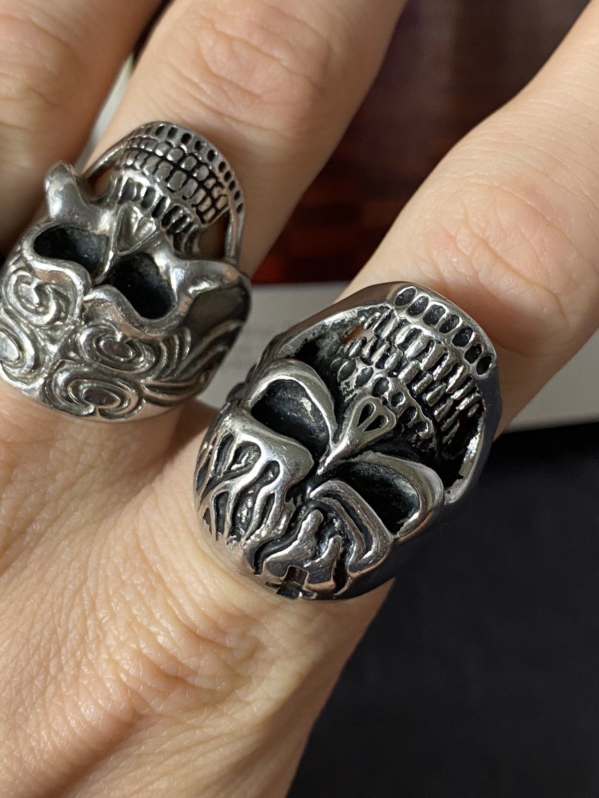 Jewelry Punk Rock Jewelry Set: Skull Bracelet & Rings Size ONE SIZE - 7 Thumbnail