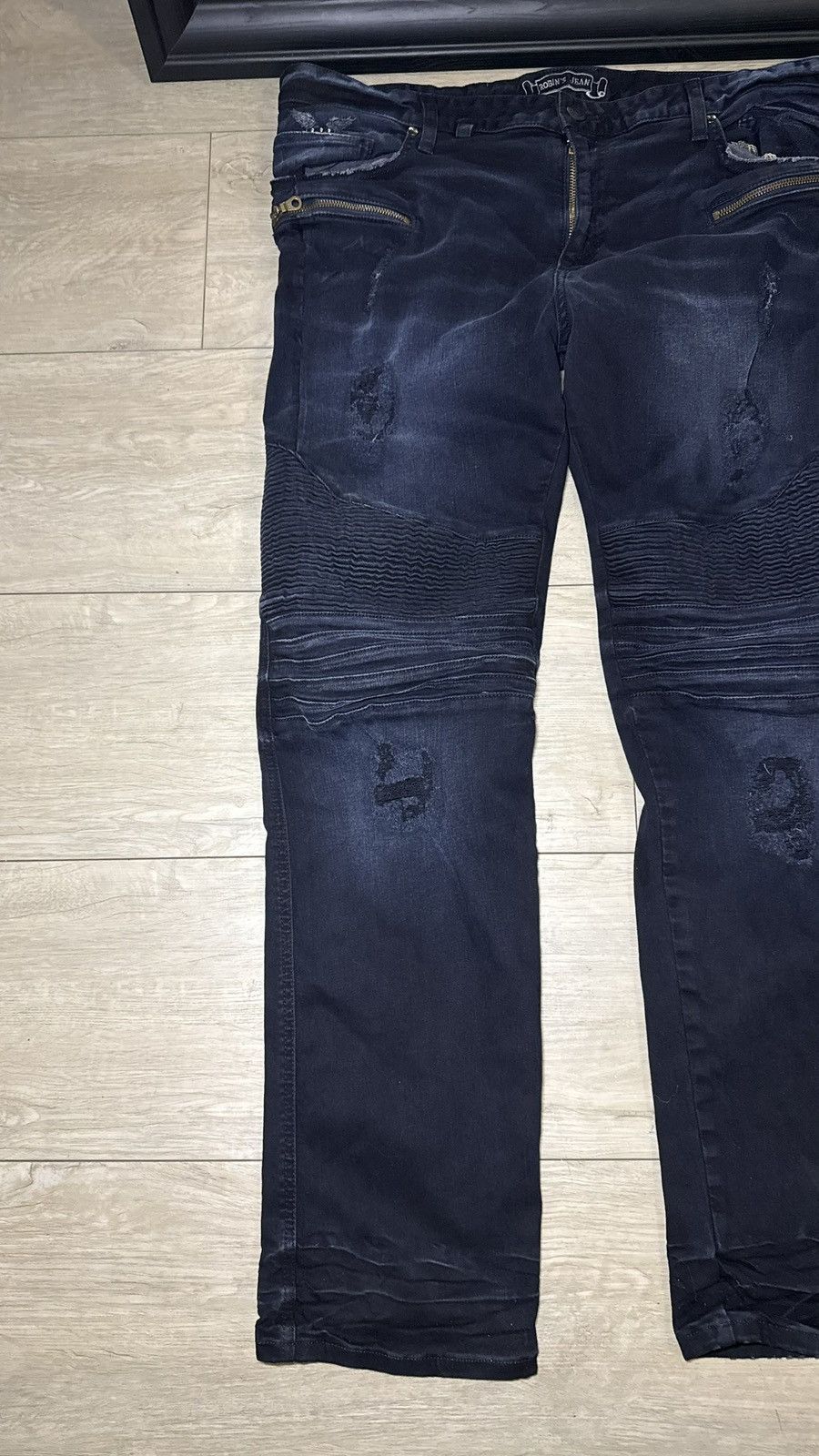Robins Jeans Y2K 2000s Robin’s Biker Jeans Slim Straight Indigo Black Size US 38 / EU 54 - 3 Thumbnail