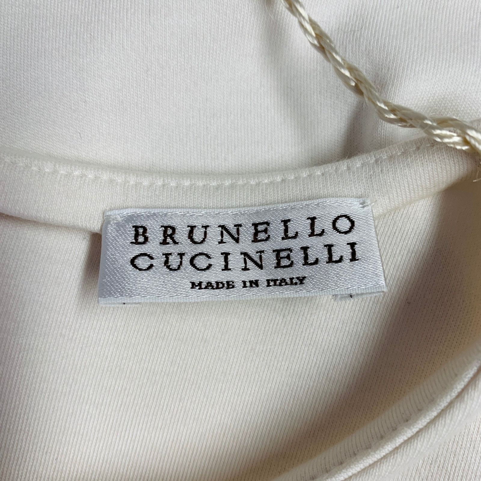 Brunello Cucinelli M Cream Cotton Blend Short Sleeve Peplum Casual Top Size M / US 6-8 / IT 42-44 - 8 Thumbnail