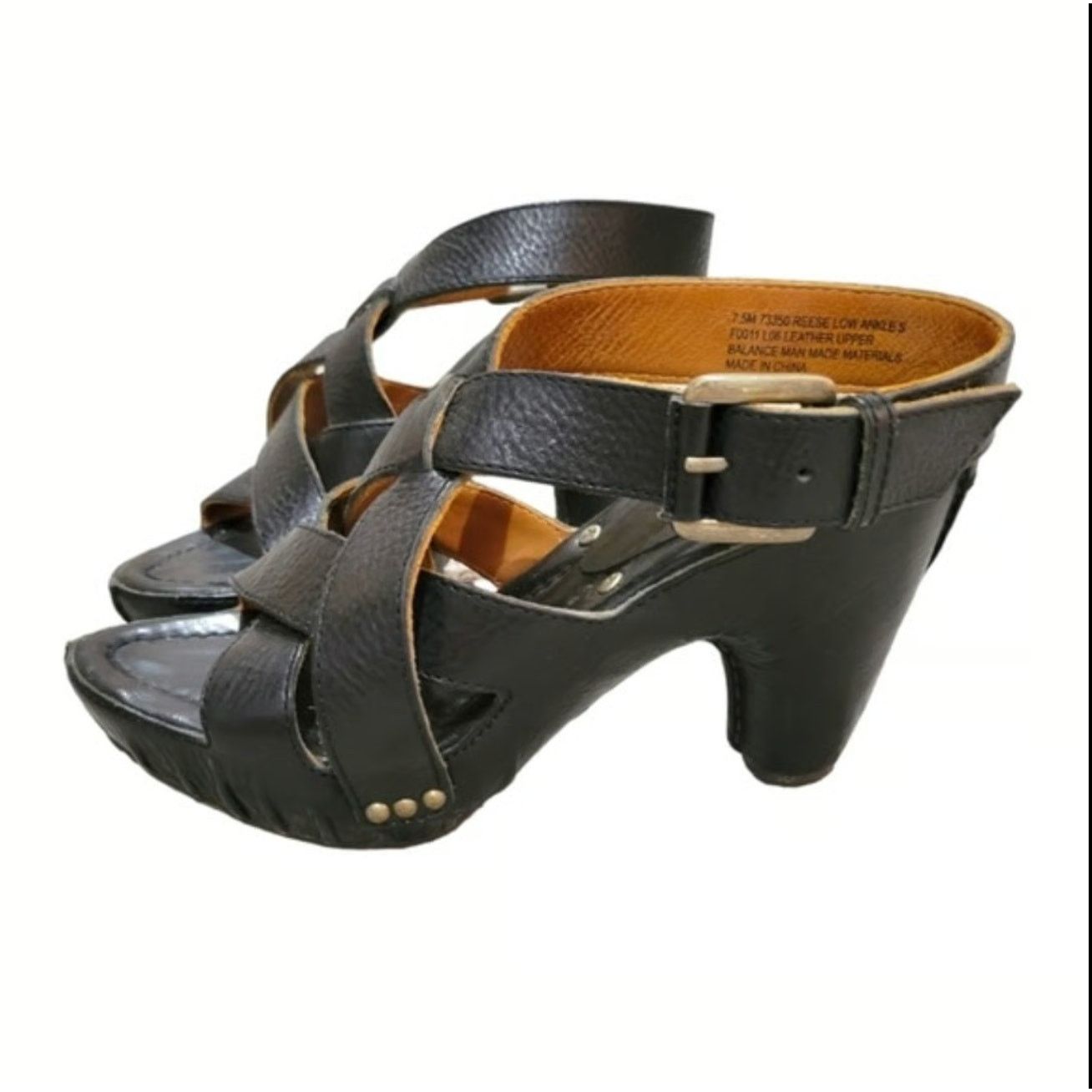 Frye FRYE Reese Black Leather Shoes Low Ankle Strap Size 9.5 Size US 9.5 / IT 39.5 - 1 Thumbnail