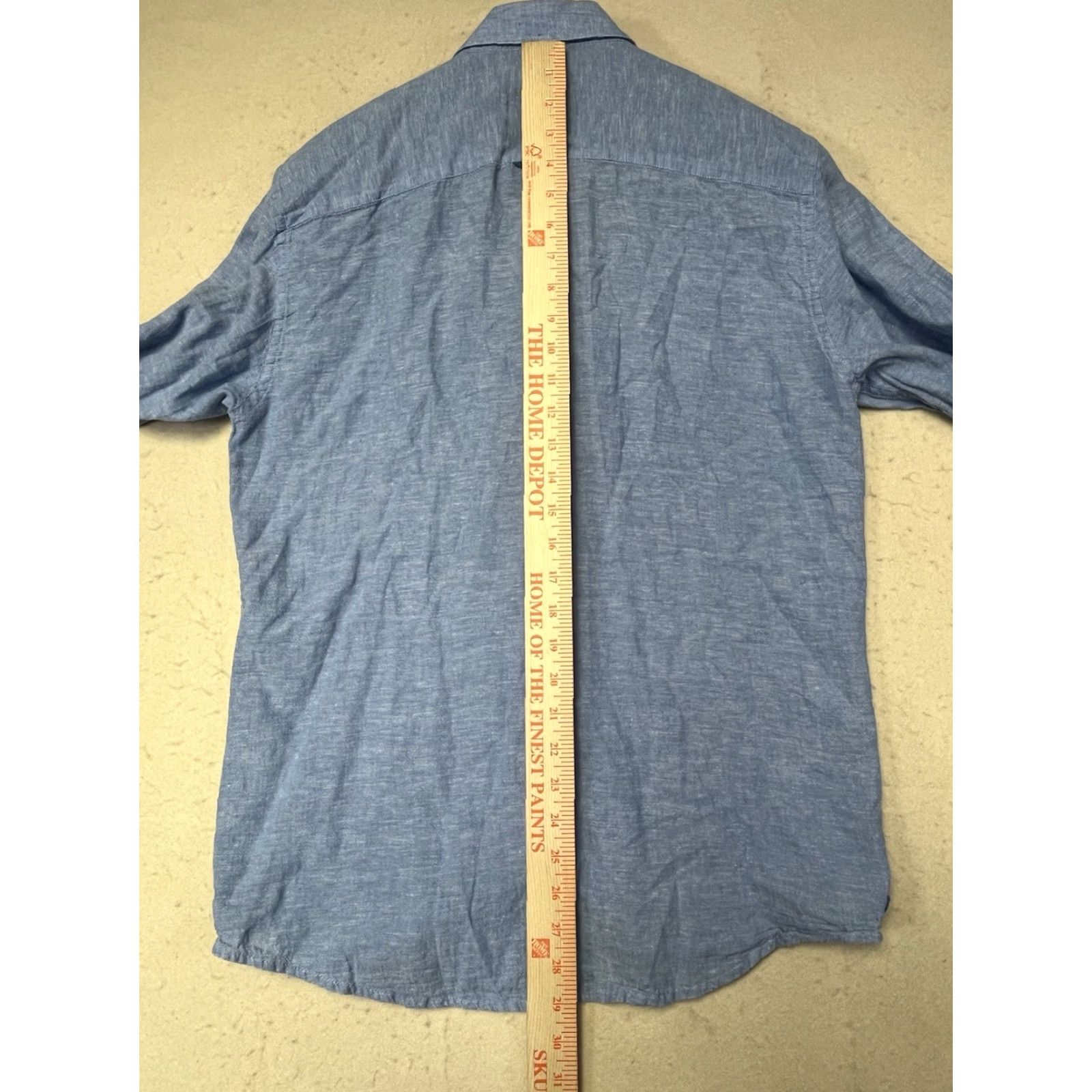 Vintage Report Collection Linen Button up Shirt Blue Mens Size Medium Size US M / EU 48-50 / 2 - 4 Thumbnail