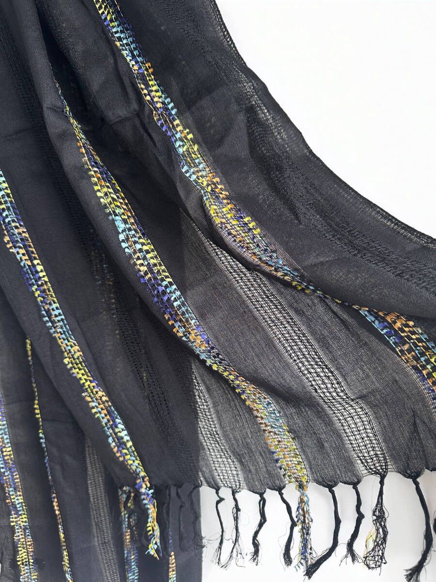 Yohji Yamamoto Yohji Yamamoto Pour Homme MODAL LINEN FLAG YARN STOLE SCARF Size ONE SIZE - 6 Thumbnail