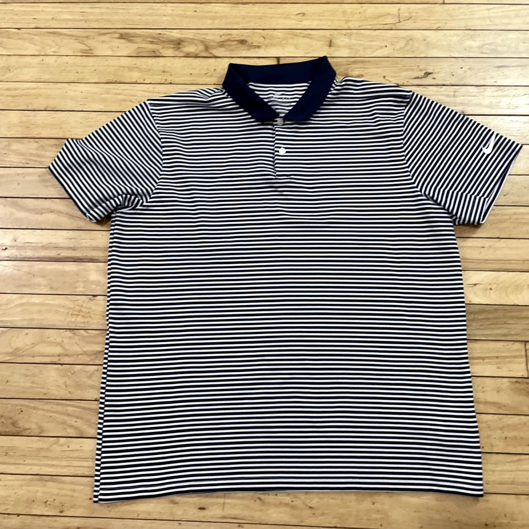 Nike Nike Dri-Fit Polo Shirt Men XL Blue Striped Preppy Old Money Sports Standard Fit Size US XL / EU 56 / 4 - 2 Thumbnail