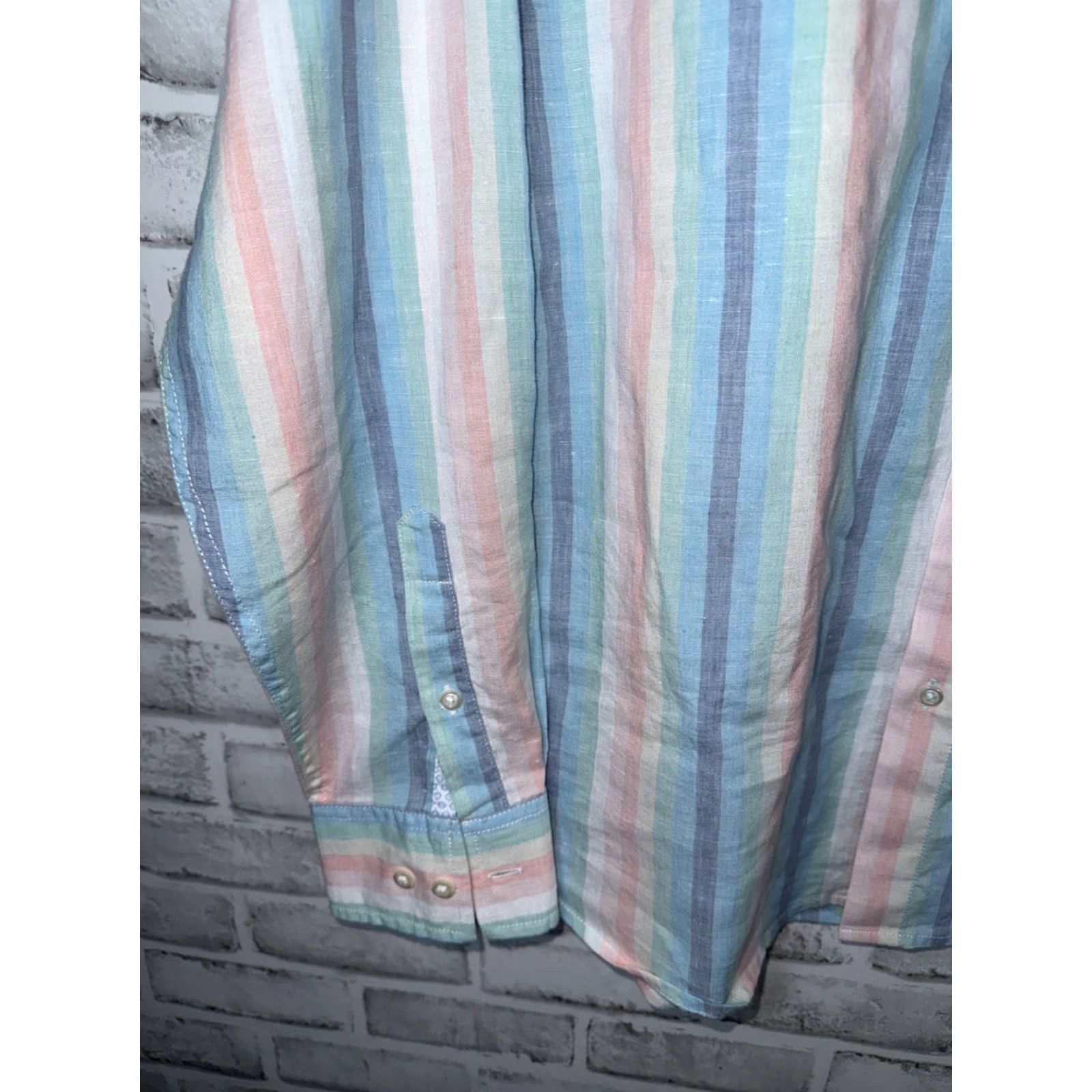 Tommy Bahama TOMMY BAHAMA Linen Blend Pastels Striped Shirt Mens M Size US M / EU 48-50 / 2 - 5 Thumbnail
